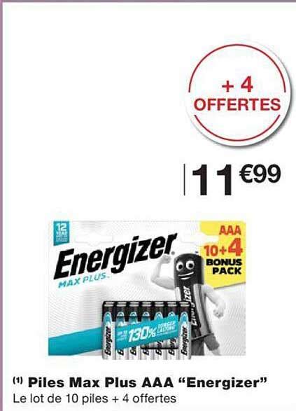 Promo Piles Max Plus Aaa Energizer Chez Monoprix