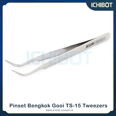 Pinset Bengkok Gooi TS 15 Tweezers Stainless Steel Curved Lancip