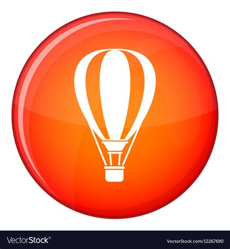 Hot Air Balloon Icon Flat Style Royalty Free Vector Image