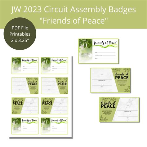 JW Circuit Assembly 2023 Friends Of Peace Printable Badges JW Assembly