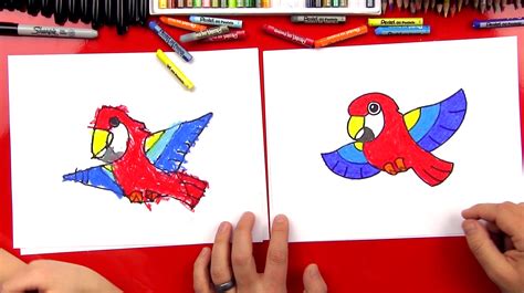 How To Draw A Cartoon Parrot - Art For Kids Hub