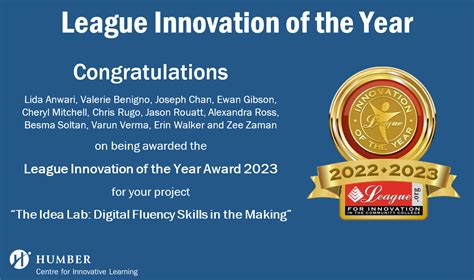 2023 League Innovation of the Year Award Winners | Humber Communiqué