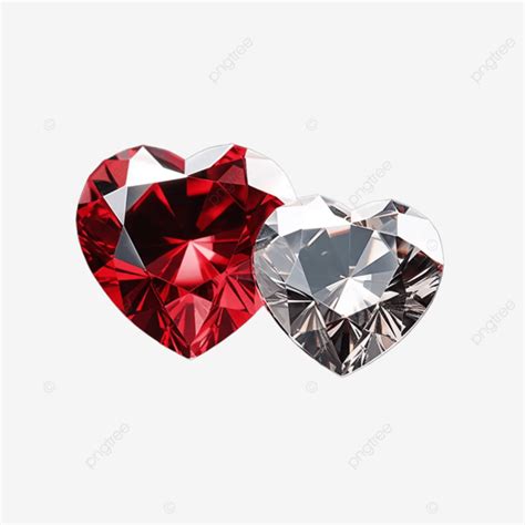 Red Heart Shaped Diamond Isolated Red Heart Shaped Diamond Diamond