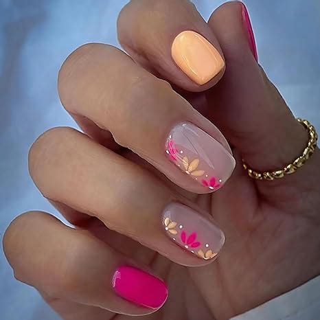 Amazon BYETOCE Square Press On Nails Short Fake Nails Full Cover False Nails With Nude
