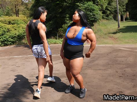 Porn Image Of Superhero Muscular Huge Boobs Gigantic Boobs Busty Bimbo Athlete Created By AI