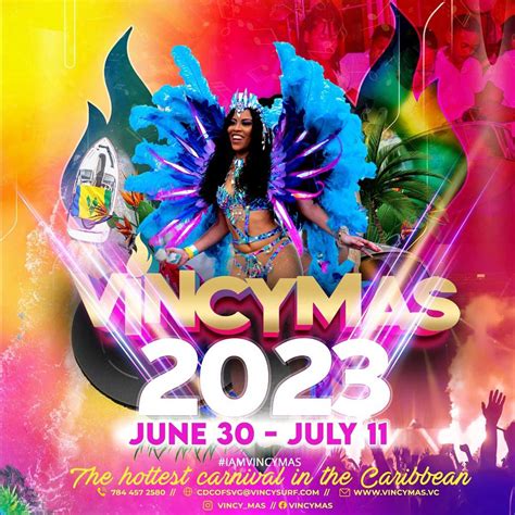 St Vincent Carnival 2023 Printable Template Calendar
