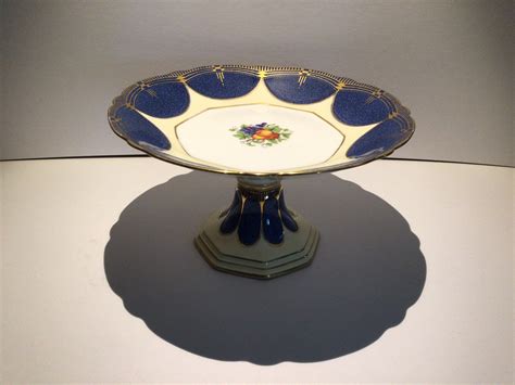 Aynsley Vintage Gilded Porcelain Pedestal Cake Stand T For Etsy