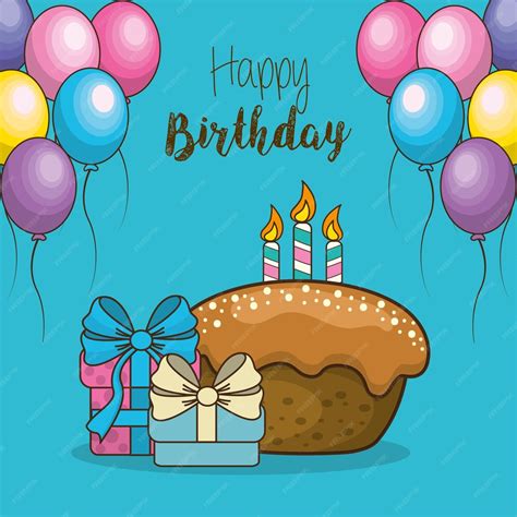 premium vector happy birthday card cartoons
