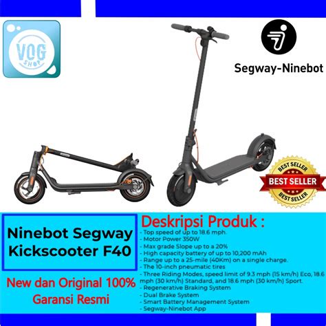 Jual Segway Ninebot Kickscooter F Skuter Lipat Listrik Shopee