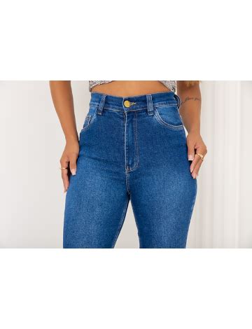 Cal A Jeans Flare Hot Pants Barra Desfiada E Abertura Lateral Atacado Feminina Revanche
