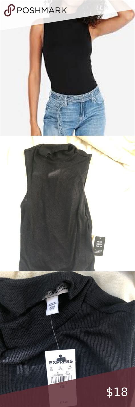 Nwt Express One Eleven Black Mock Neck Bodysuit Mock Neck Bodysuit