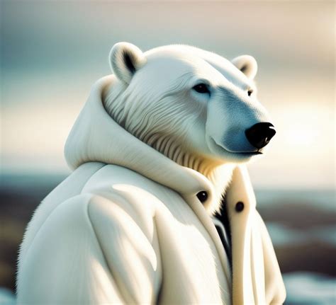 Premium Ai Image Cute Polar Bear Wearing White Jerkin