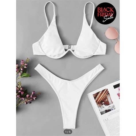 Bikini สขาวมโครง เขารปเขาทรง Shopee Thailand