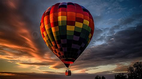 Hot Air Balloon Is In The Sky Background Hot Air Balloon Picture Background Image And Wallpaper