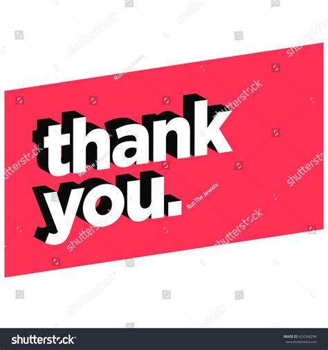 Thank You Written Flat Colours 3d Stock Vector (Royalty Free) 624348296