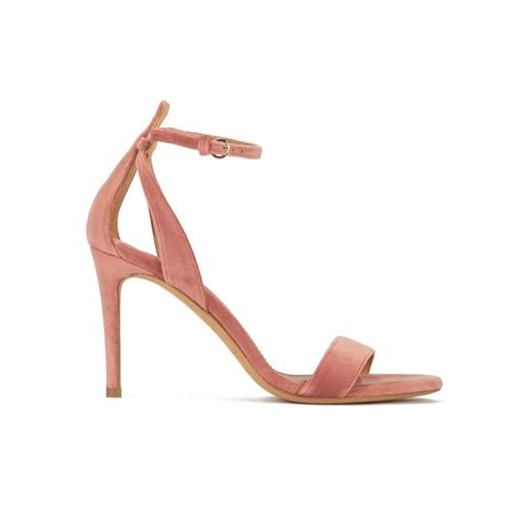 Sandalias De Tac N De Mm En Terciopelo Nude Con Pulsera Pura Lopez