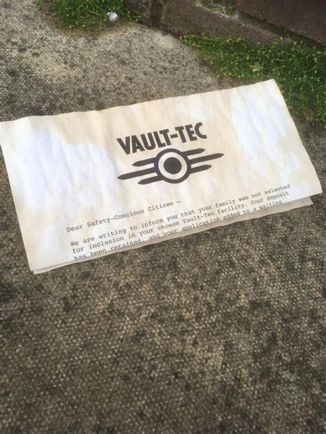 Vault Tec Letter Fallout Propt Etsy