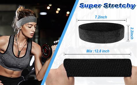 10 Pcs Sweatbands Sport Headbands For Men And Women Sweat