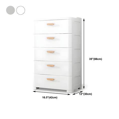 Contemporary Lingerie Chest Plastic Chest With Drawers For Bedroom White 16 5 L X 12 W X 35 H