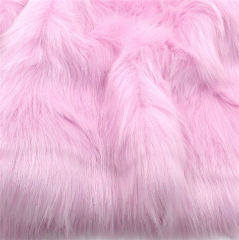 Realistic Faux Fur Fabric Soft And Silky Effect Light Pink