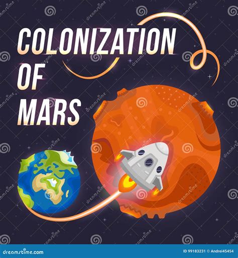 Colonization Of Mars Concept Illustration | CartoonDealer.com #128479411