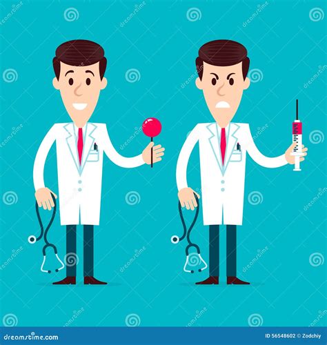 Two Doctors Angry and Friendly Cartoon Stock Vector - Illustration of