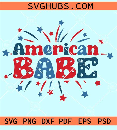 American Babe With Fireworks Svg 4th July Svg Independence Day Svg Fourth Of July Svg
