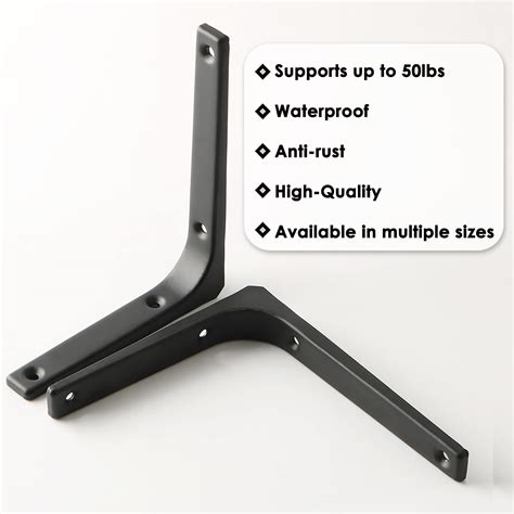 Snapklik Wall Shelf Brackets Black X Inch Iron Metal Shelf