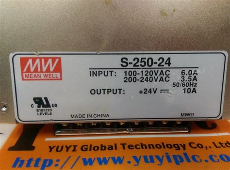 MEAN WELL S-250-24 Power Supply - PLC DCS SERVO Control MOTOR POWER ...