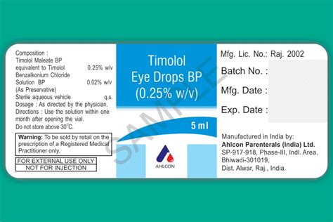 Timolol Eye Drops 0 25 0 5 Eye Drops