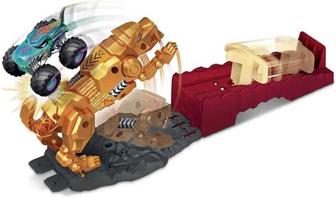 Hot Wheels Monster Trucks Sabretooth Showdown Playset With Mega Wrex Mattel Toys Toywiz