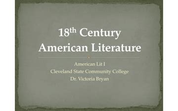 Eighteenth Century American Literature | Educreations