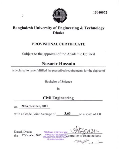 Hsc Certificate