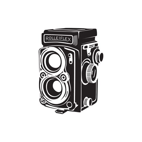 vintage camera silhouette design. retro photography equipment, sign and