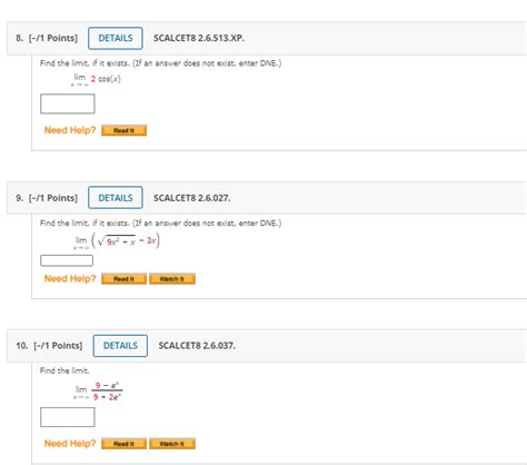 Solved 8 1 Points DETAILS SCALCET8 2 6 513 XP Find The Chegg