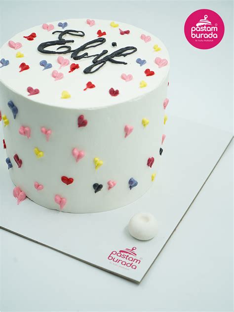 Renkli Kalpler Naked Cake