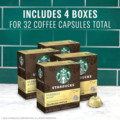 Starbucks By Nespresso Blonde Roast Veranda Blend Coffee 32 Count Single Serve Capsules