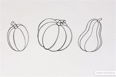 How to Draw a Pumpkin (three easy examples step by step) 🎃