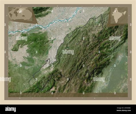 Nagaland State Of India High Resolution Satellite Map Locations Of