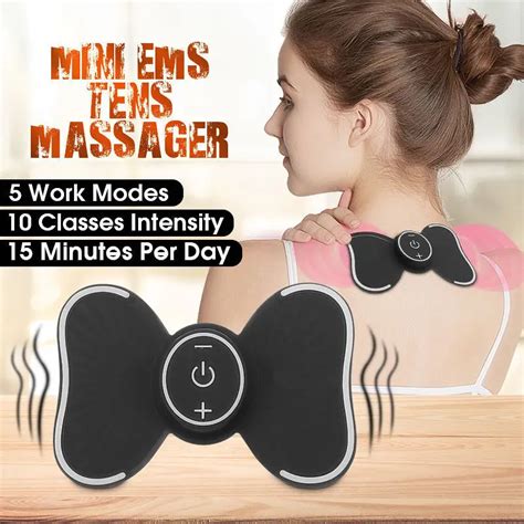 Mini Tens Ems Massager Butterfly Design Body Muscle Massager Electronic Slimming Massager In