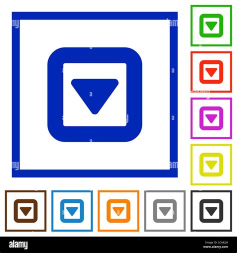 toggle  flat color icons  square frames  white background stock