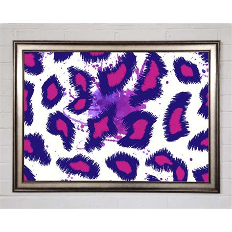 Ebern Designs Pop Art Leopard Print Einzelner Bilderrahmen