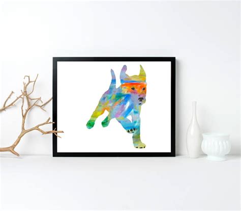 Colorful Modern Dog Art Print For Kids Bedroom Wall Decor Kids