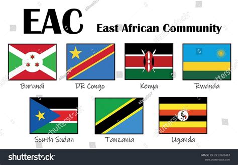 Eac Flags Of The East African Community Royalty Free Stock Vector