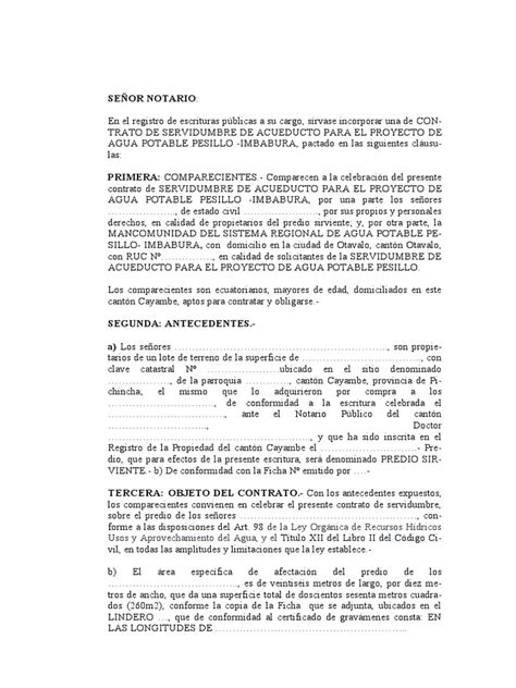 Minuta De Servidumbres Pdf Ley Común Derecho Civil Common Law