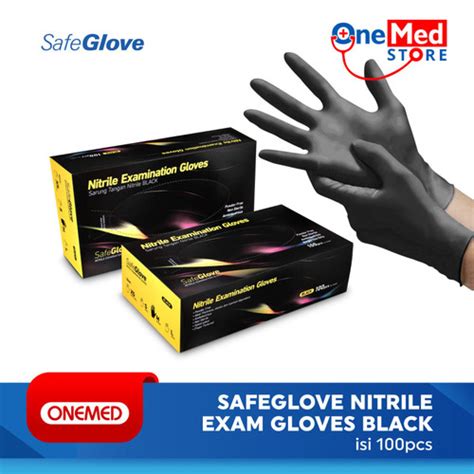 Jual Safeglove Sarung Tangan Nitrile Black Onemed Box Pcs Xs