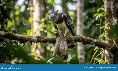 harpy eagle grabs sloth