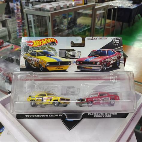 Hot Wheels Premium Twin Pack Plymouth Cuda Fc And Duster Funny Car Shopee Malaysia