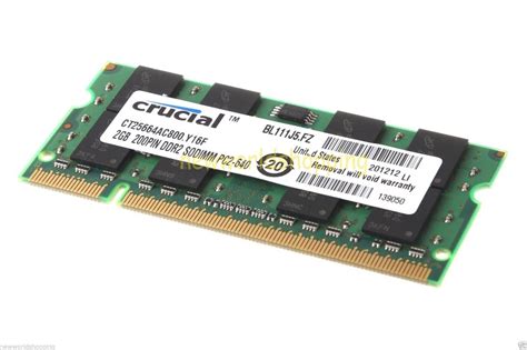 Оперативная память ОЗУ Crucial 2GB PC2-6400 DDR2 800Mhz 200pin SoDimm ...
