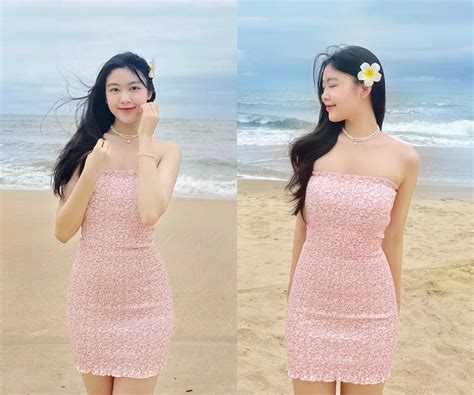 Ngắm 2 con gái Quyền Linh đi biển không cần bikini vẫn nổi bật đường cánh cung không kém nhiều